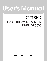 Citizen Printer iDP3310 owners manual user guide