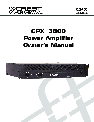 Crest Audio Stereo Amplifier CPX 3800 owners manual user guide