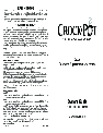 Crock-Pot Slow Cooker Classic 8 Quart owners manual user guide