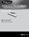 Fellowes Binding Machine 60 owners manual user guide