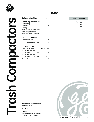 GE Trash Compactor GCG1500 owners manual user guide