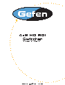 Gefen Switch 4×2 HD-SDI owners manual user guide