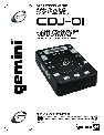 Gemini CD Player CDJ-01 owners manual user guide