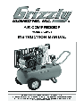 Grizzly Air Compressor G0471 owners manual user guide