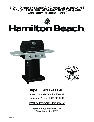 Hamilton Beach Gas Grill OG01 owners manual user guide