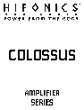 Hifionics Car Amplifier Colossus owners manual user guide