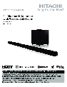 Hitachi Home Theater System bluetooth sound bar owners manual user guide
