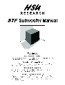 Hsu Research Speaker STF owners manual user guide