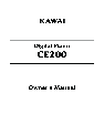 Kawai Electronic Keyboard CE200 owners manual user guide