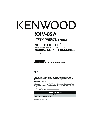 Kenwood Car Stereo System XXV-02A owners manual user guide