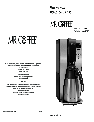 Mr. Coffee Coffeemaker PSTX Series owners manual user guide