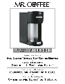Mr. Coffee Coffeemaker PTC13-100 owners manual user guide