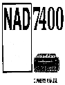 NAD Stereo Receiver 7400 owners manual user guide