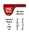 One for All Universal Remote URC-6210 owners manual user guide