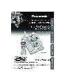 Panasonic Answering Machine KX-TG2258PW, KX-TG2258S owners manual user guide