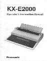 Panasonic Typewriter KX-E2000 owners manual user guide