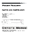 Power Acoustik Car Video System PADVD-220 owners manual user guide