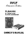 PYLE Audio Speaker PLBASS8 owners manual user guide