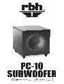 RBH Sound Speaker PC-10 SUBWOOFER owners manual user guide
