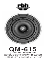 RBH Sound Speaker QM-615 owners manual user guide