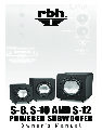 RBH Sound Speaker S-10 owners manual user guide