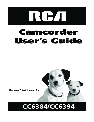 RCA Camcorder CC6384/CC6394 owners manual user guide