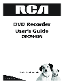 RCA DVD Recorder DRC8040N owners manual user guide