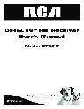 RCA TV Receiver DTC210 owners manual user guide
