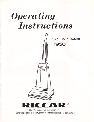 Riccar Vacuum Cleaner 1950 owners manual user guide