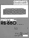 Rotel Stereo Amplifier RB-880 owners manual user guide