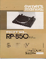 Rotel Turntable RP-850 owners manual user guide