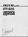 Rotel Turntable RP-855 owners manual user guide