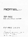 Rotel Turntable RP-955 owners manual user guide