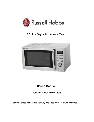 Russell Hobbs Microwave Oven RHM2306 owners manual user guide