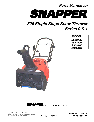 Snapper Snow Blower SS5200E owners manual user guide