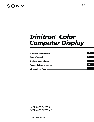 Sony Computer Monitor CPD-100ES, CPD-100EST, CPD-200ES, CPD-200EST owners manual user guide