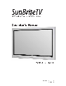 SunBriteTV Flat Panel Television SB-5560HD owners manual user guide