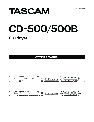 Tascam CD Player CD-500/500B owners manual user guide