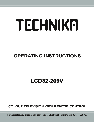Technika CRT Television LCD32-209X owners manual user guide