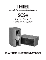 Thiel Audio Products Speaker SCS4 owners manual user guide