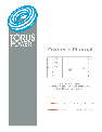 Torus Power Water System A120-HFB-A5AB owners manual user guide