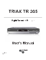 Triax DVD Player TR 305 owners manual user guide