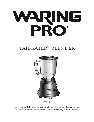 Waring Blender TG15 owners manual user guide