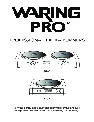 Waring Burner SB30 owners manual user guide