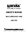 Warwick Stereo Amplifier 3.3 / 5.2 owners manual user guide
