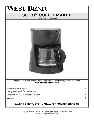 West Bend Coffeemaker L5732 owners manual user guide