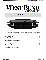 West Bend Fondue Maker Fondue Maker owners manual user guide