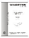 Windster Ventilation Hood RA-2290 owners manual user guide