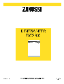Zanussi Dishwasher DWS 939 owners manual user guide