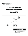 Zenoah Trimmer KAM-402 owners manual user guide